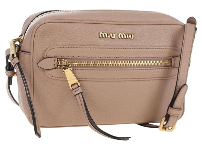 Bolsa de Ombro Miu Miu em Couro 2way Rosa Ouro Auth 202204M Dourado