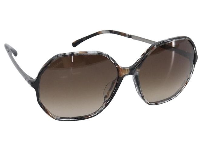 Occhiali da sole CHANEL plastica Gray CC Auth BA15673V Marrone