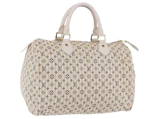 Bolsa LOUIS VUITTON Monogram Mini Lin Croisette Speedy 30 Blue M95500 Auth 201129A Azul Monograma