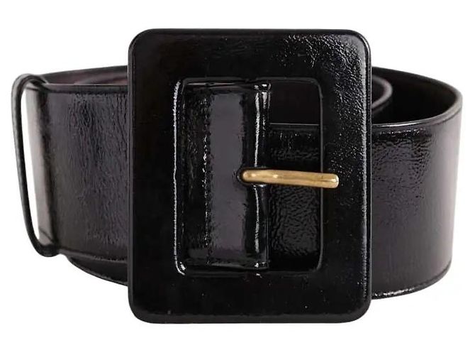Yves Saint Laurent Schwarzer Ledergürtel