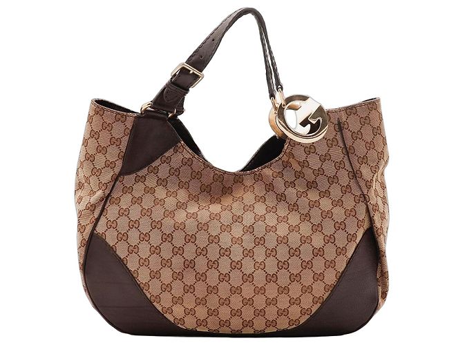 Bolsa Hobo Gucci Monogram Canvas Marrom Monograma