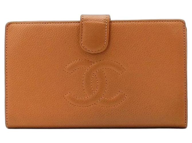 Chanel Bi-fold Wallet in Brown Caviar Leather