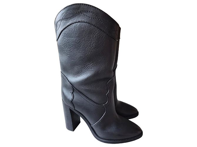 Autre Marque Saint Laurent Botines Kate de Cuero Negro