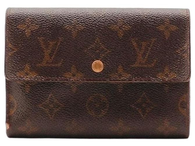 Cartera tri-fold Louis Vuitton Monogram Canvas Castaño