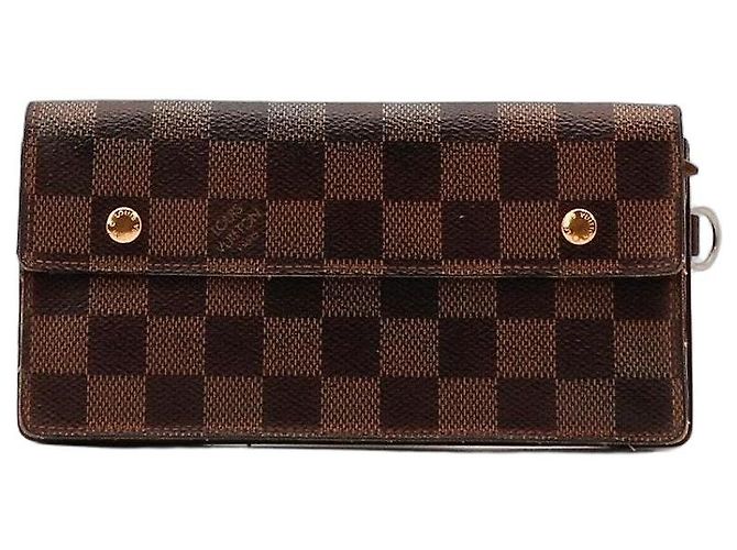 Louis Vuitton Damier Ebene Canvas Sarah Wallet Brown