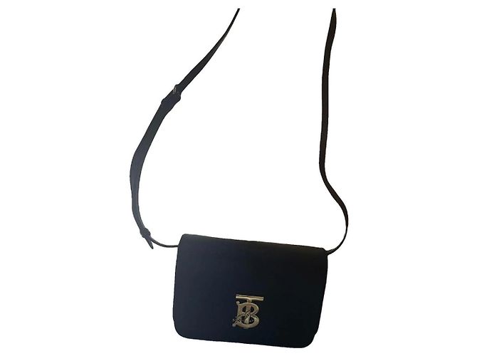 Burberry Borsa a tracolla TB in pelle nera Nero