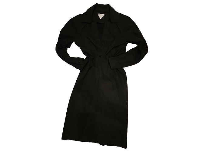 Bottega Veneta Vestido Trench de Algodón Negro