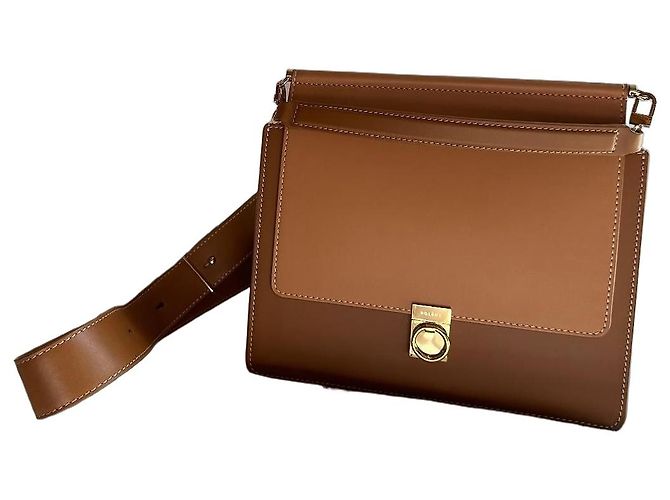 Borsa Polène Numéro Dix in vitello liscio Marrone