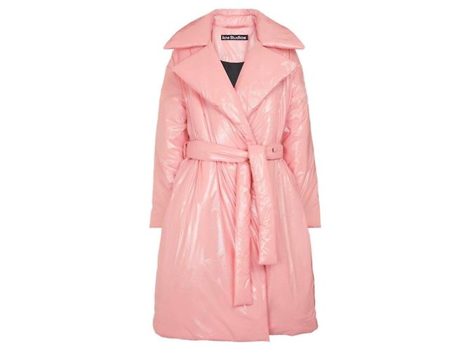 Acne Studios Pink Puffer Coat with Belt