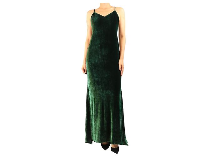 Reformation Maxikleid aus grünem Samt - Größe S