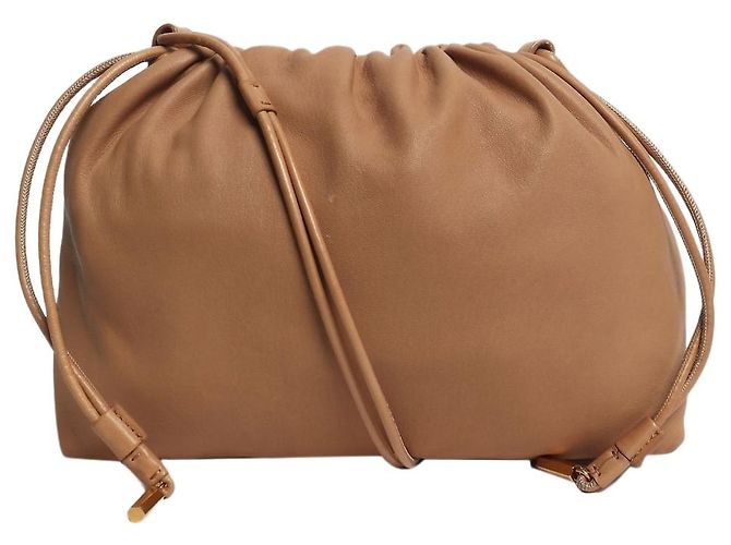 The row Bolso de mano de cuero Angy marrón Castaño
