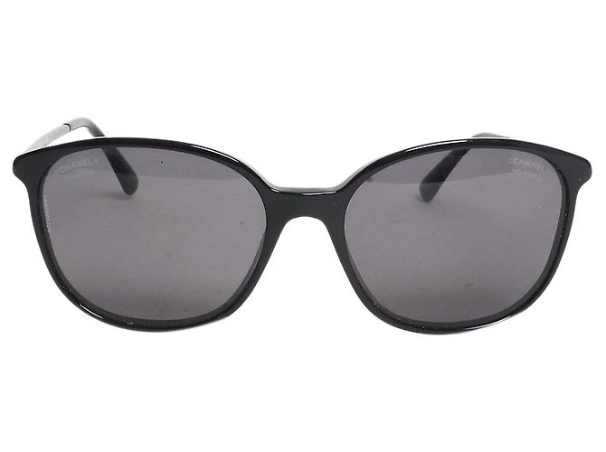Chanel Black round-frame sunglasses