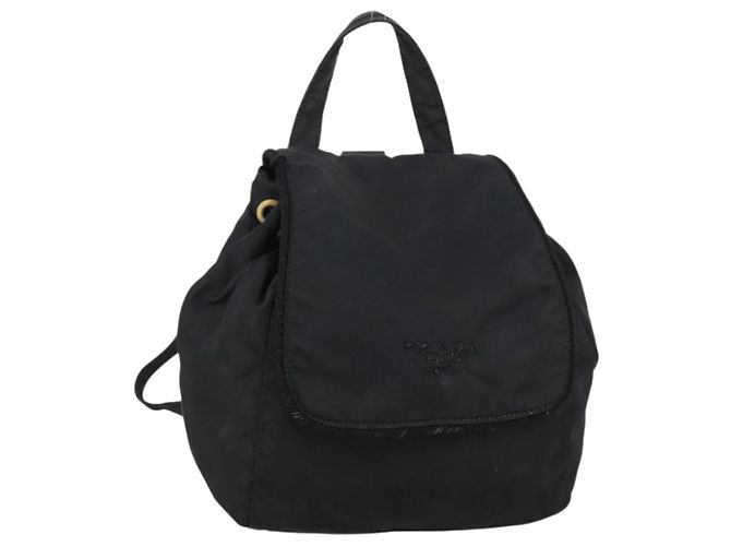 PRADA Rucksack Nylon Black Silver