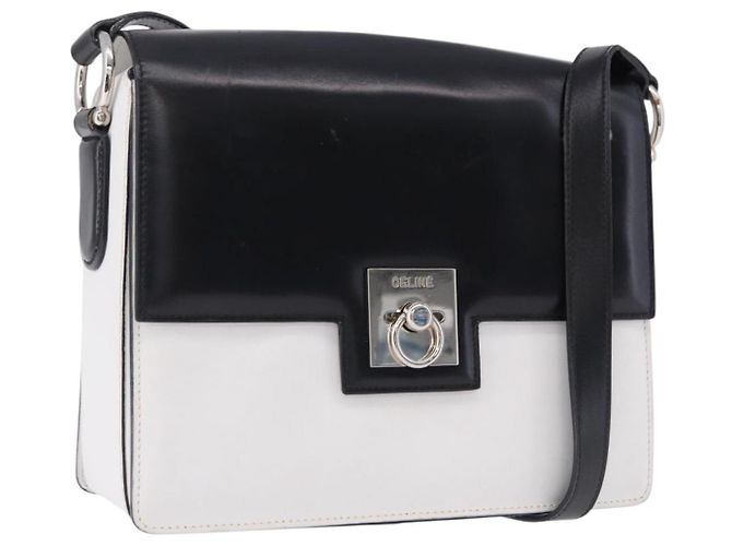 Céline CELINE Shoulder Bag Leather Black White