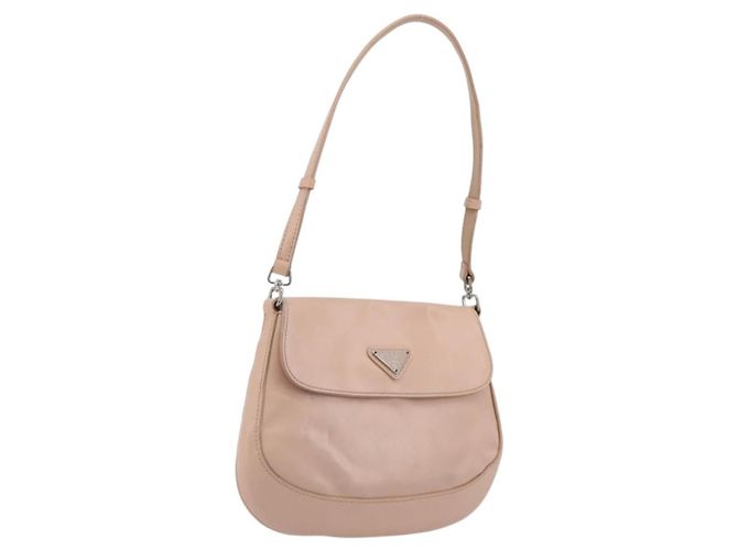 PRADA Creo Shoulder Bag Leather Pink Silver