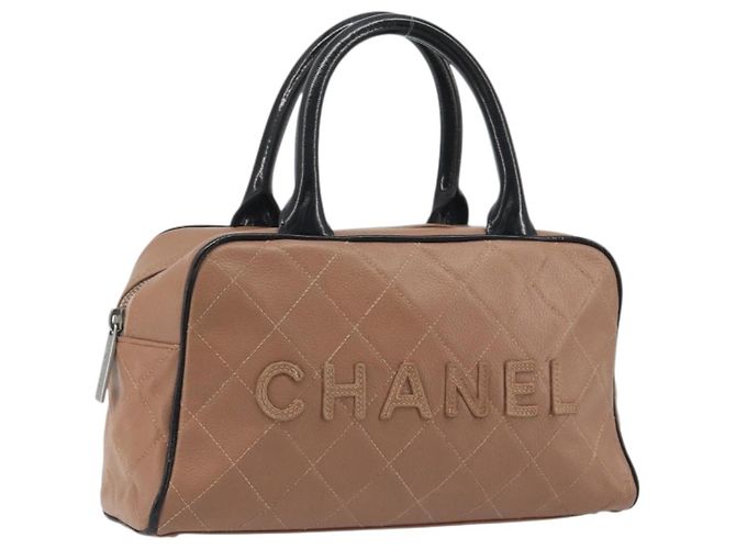 Bolsa CHANEL em couro caviar marrom Silver CC
