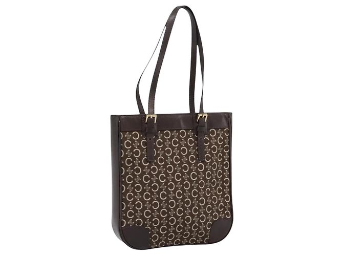 Céline CELINE C Macadam Canvas Handtasche Braun Gold