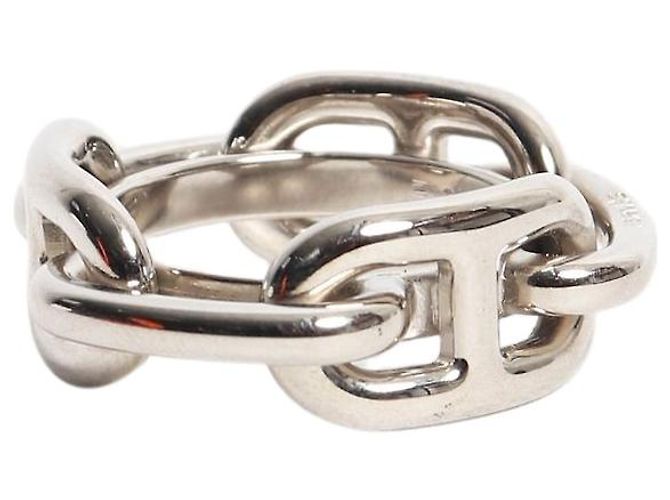 Hermès Lenço Silver Regate 90 ring Prata
