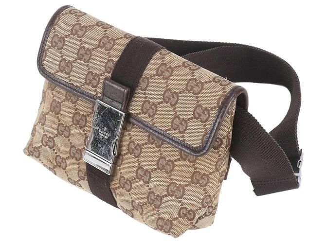 Borsa a tracolla e pochette Gucci in tela GG e pelle Marrone