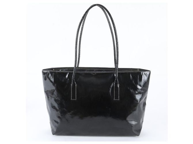 Prada Leder-Tote-Bag mit Dreieckslogo Schwarz