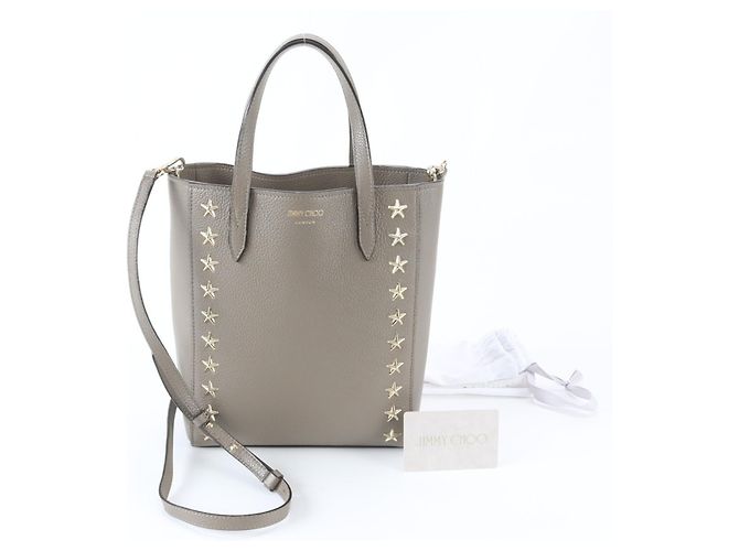 Borsa a tracolla in pelle con borchie Pegasus Star Jimmy Choo Grigio