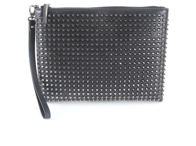 Pochette en cuir à clous Spike Christian Louboutin Noir