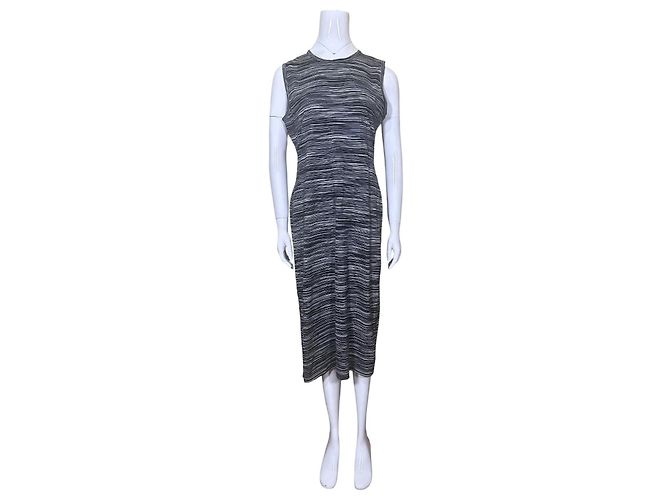Missoni Vestido midi sin mangas a rayas Negro Blanco