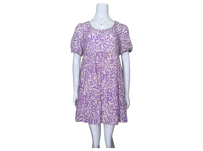 Balzac Paris Vestido La Robe De L'Amour Beige Púrpura