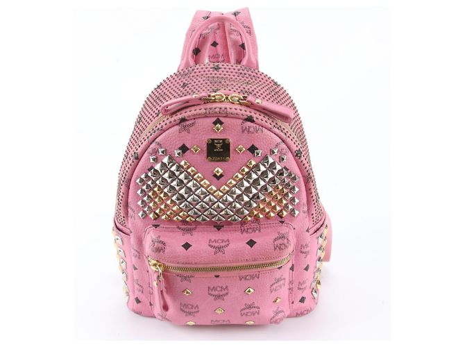Mochila/Bolso de hombro MCM Visetos Studded Rosa