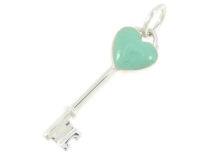 Autre Marque Mini Pendente Cuore e Chiave Tiffany Argento