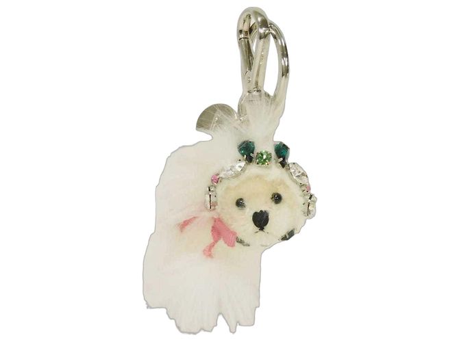 Porte-clés Ours Prada en White Blanc