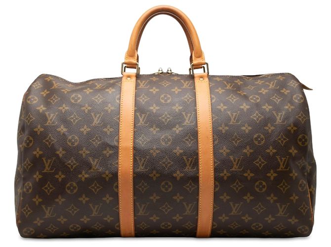 Louis Vuitton Brown Monogram Keepall 50 Marron