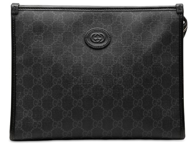 Clutch Gucci Black GG Supreme Retro Interlocking G Nero