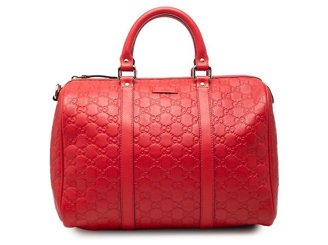 Gucci Joy Boston Bag Medium Guccissima Rot