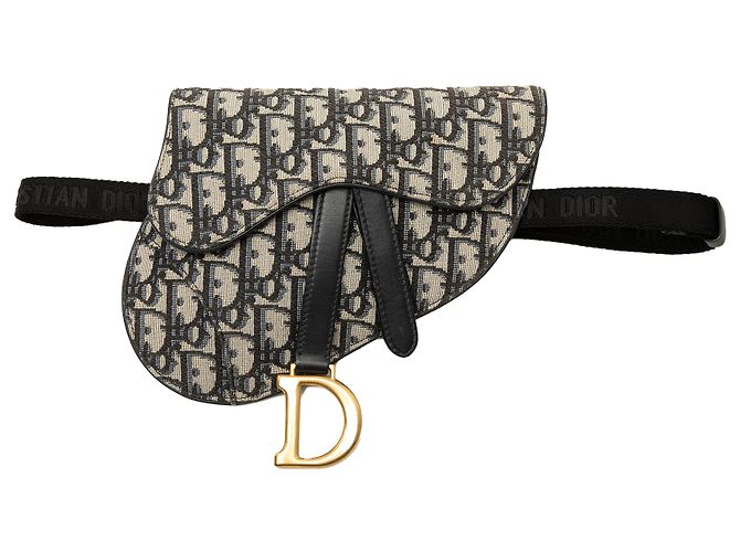 Autre Marque Pochette cintura Saddle Dior Blue Mini Oblique Canvas Blu navy