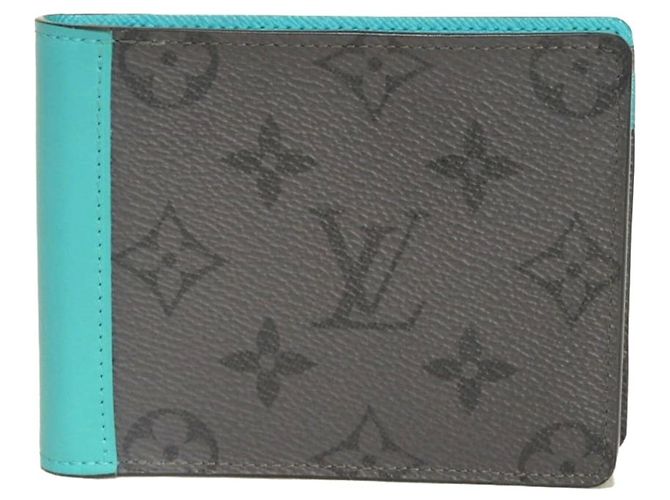 Louis Vuitton Bi-fold Geldbörse Braun Blau Monogramm