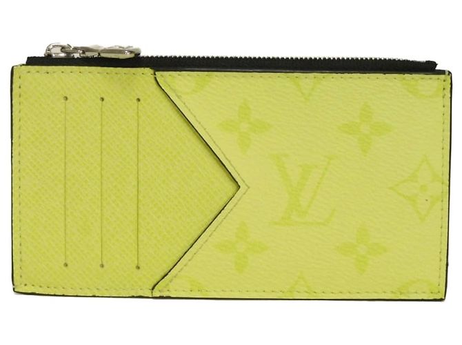 Louis Vuitton Taiga Leather Card Case Yellow Monogram