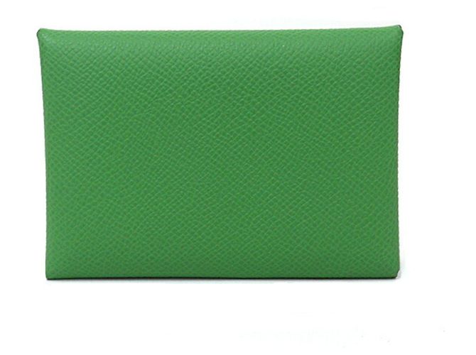 Hermès Hermes Calvi Duo Card Case Green