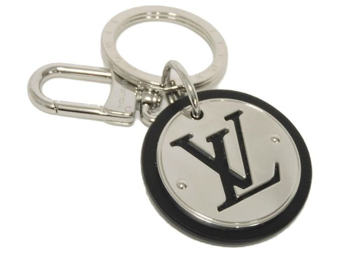Louis Vuitton Keychain LV Circle Cut Calf Black Silvery