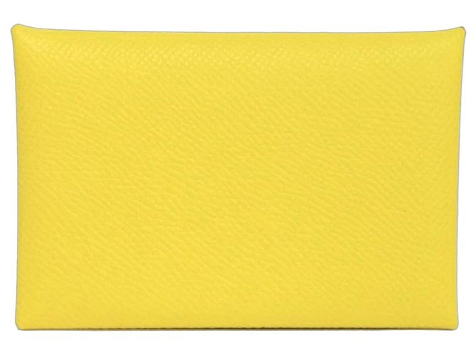 Hermès Hermes Calvi Card Case in Yellow