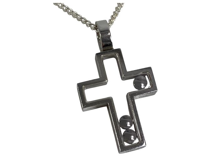 Collier Croix Chopard Happy Diamonds Argenté