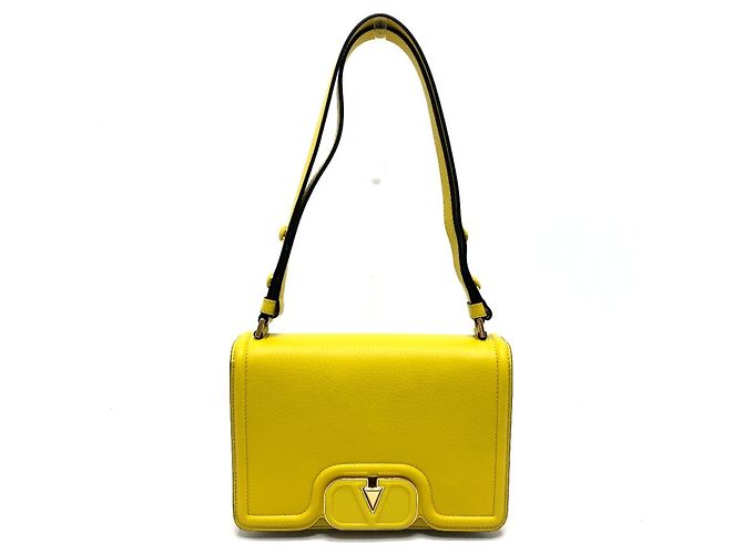 Bolsa de Ombro com Aba Valentino Yellow Logo Amarelo