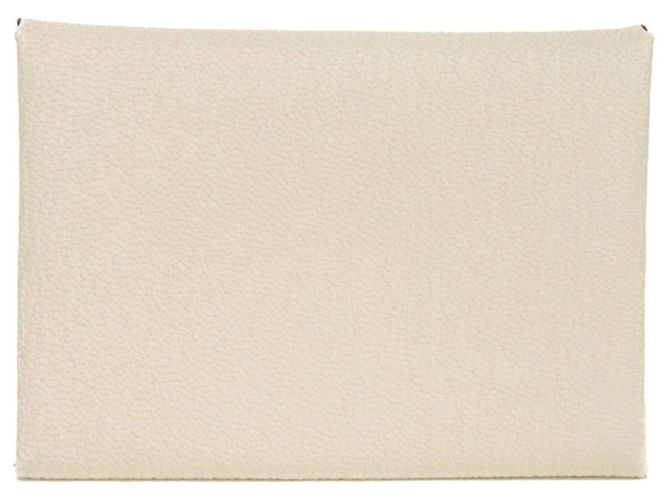 Hermès Hermes Calvi Duo Coin Case White Cream