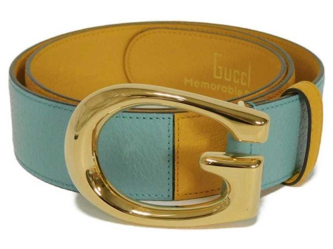 Cintura Standard Gucci Celeste e Giallo Blu chiaro