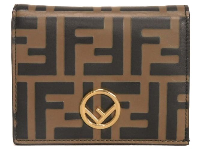 Fendi Zucca Bi-fold Wallet Black Brown