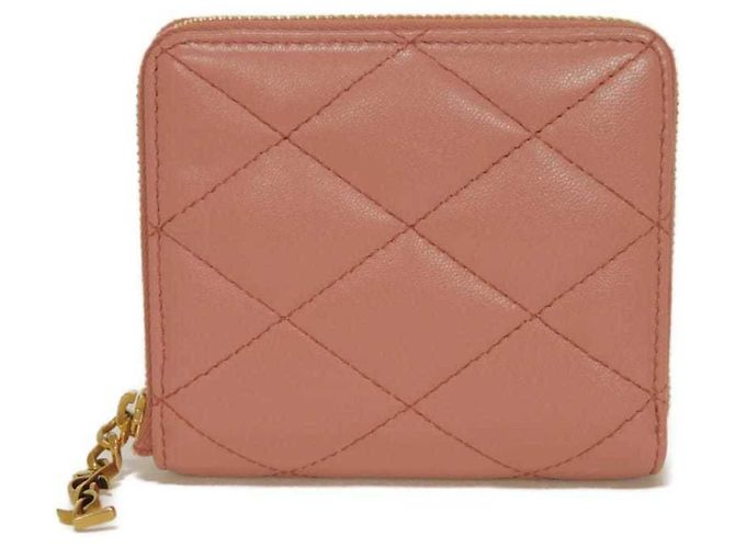 Cartera compacta Yves Saint Laurent Cassandra Rosa Beige