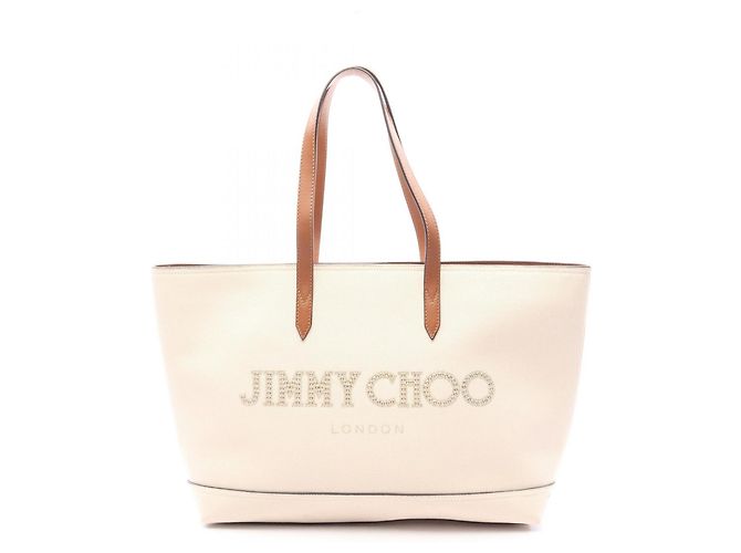 Saco Tote Jimmy Choo castanho e marfim Marrom Cru