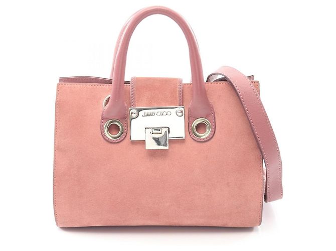 Bolsa de couro camurça Jimmy Choo Rosa