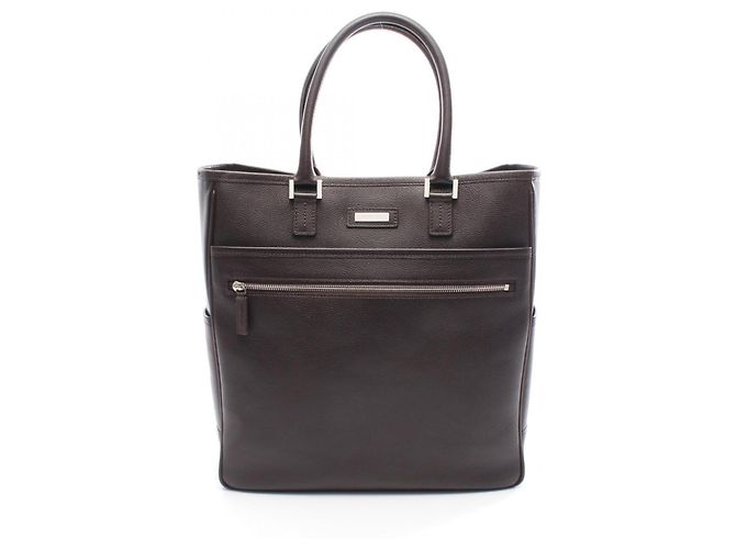 Sac cabas Burberry en cuir marron