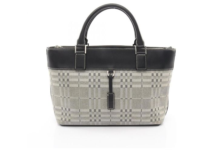 Bolsa Burberry em lona e couro Preto Cru